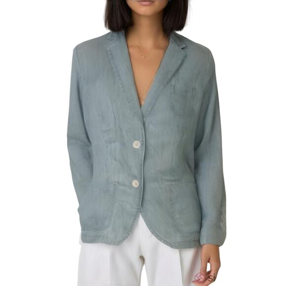 Talbots Tops - Talbots Chambray Blazer Blue Womens 10
